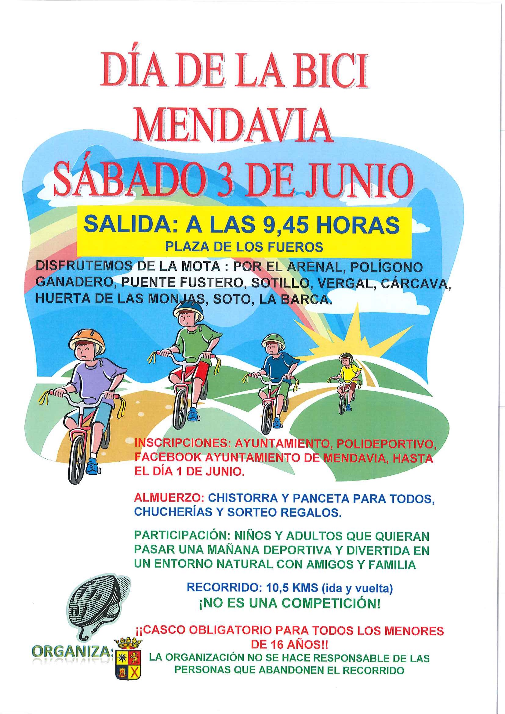 MENDAVIA CELEBRARÁ EL DÍA DE LA BICI EL SÁBADO 3 DE JUNIO MENDAVIA CELEBRARÁ EL DÍA DE LA BICI EL SÁBADO 3 DE JUNIO