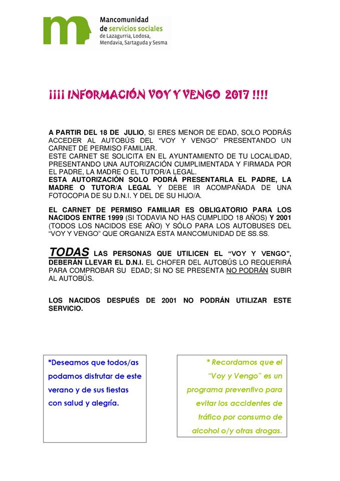 CHARLA INFORMATIVA SOBRE EL PROGRAMA ‘VOY Y VENGO’