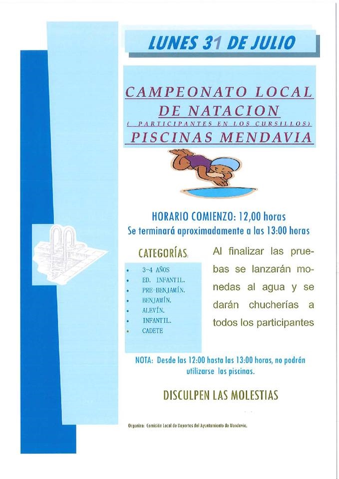 LAS PISCINAS DE MENDAVIA ALBERGAN EL CAMPEONATO LOCAL DE NATACIÓN