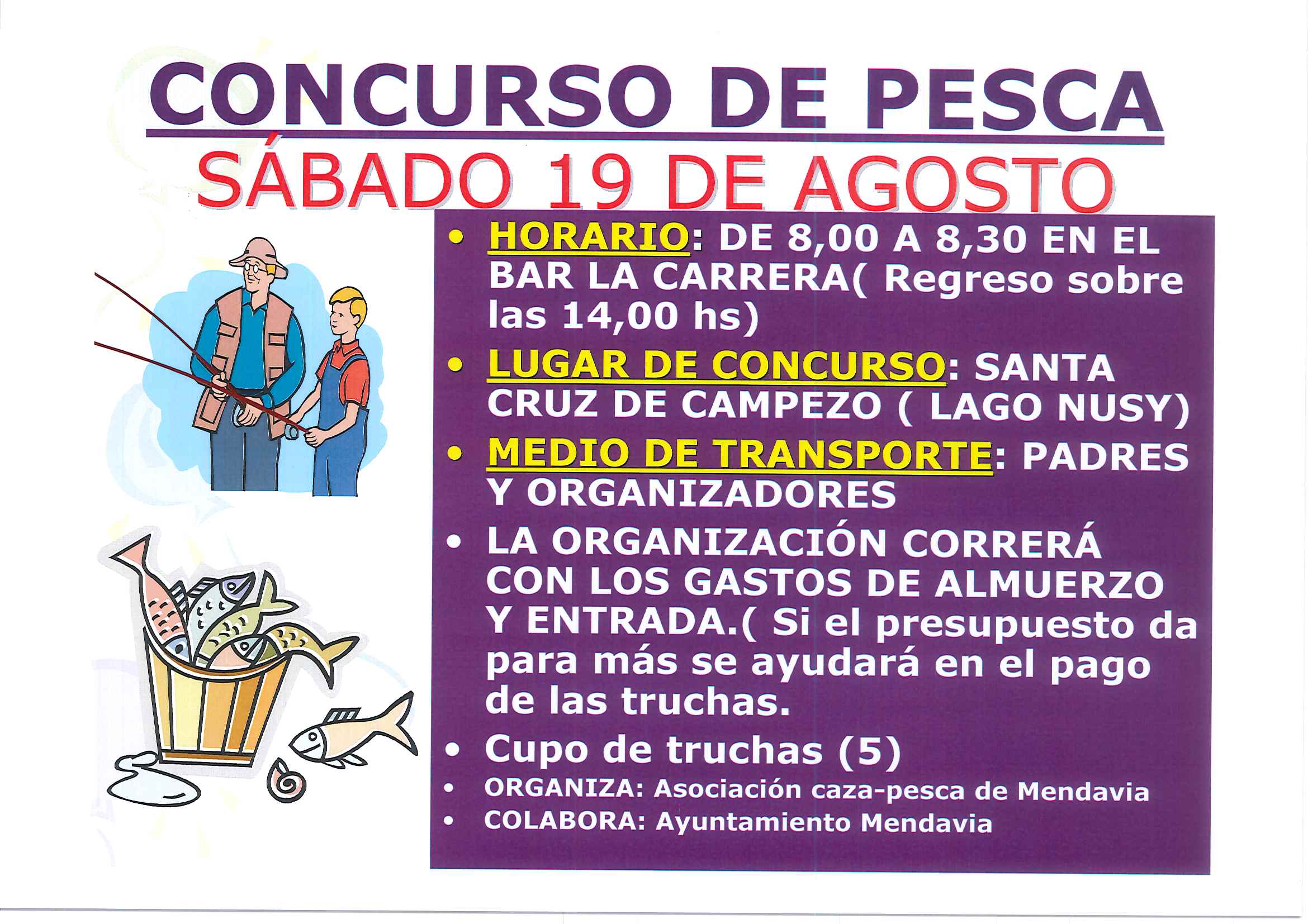 CONVOCADO EL CONCURSO DE PESCA EN EL LAGO NUSY CONVOCADO EL CONCURSO DE PESCA EN EL LAGO NUSY