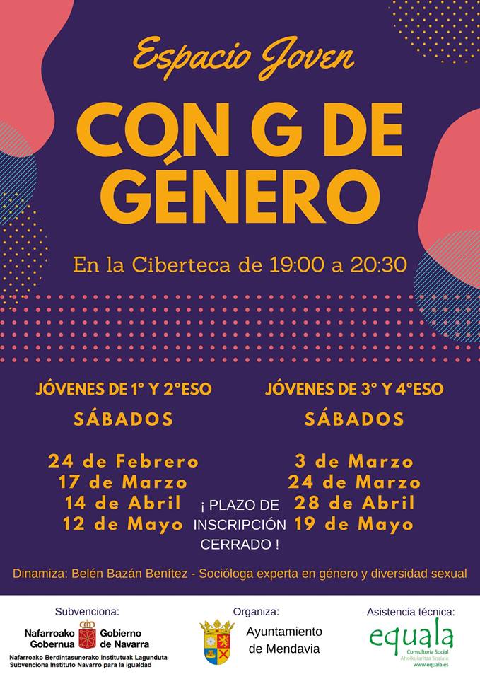 CONTINÚA LA ACTIVIDAD ‘CON G DE GÉNERO’ LOS SÁBADOS EN LA CIBERTECA CONTINÚA LA ACTIVIDAD ‘CON G DE GÉNERO’ LOS SÁBADOS EN LA CIBERTECA