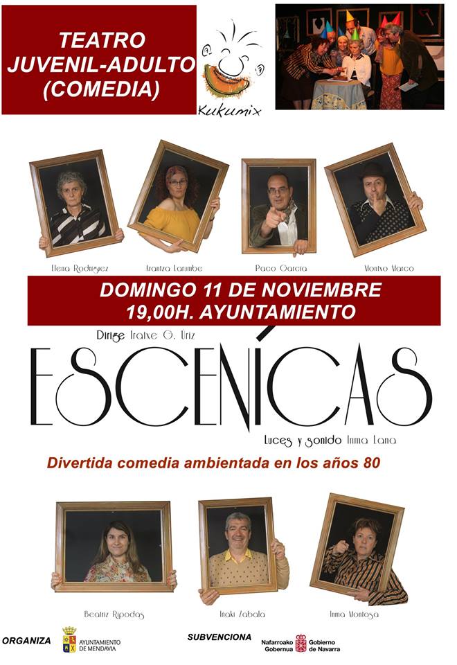 TEATRO COMEDIA EL DOMINGO 11 DE NOVIEMBRE CON LA OBRA ‘ESCENÍCAS’ TEATRO COMEDIA EL DOMINGO 11 DE NOVIEMBRE CON LA OBRA ‘ESCENÍCAS’