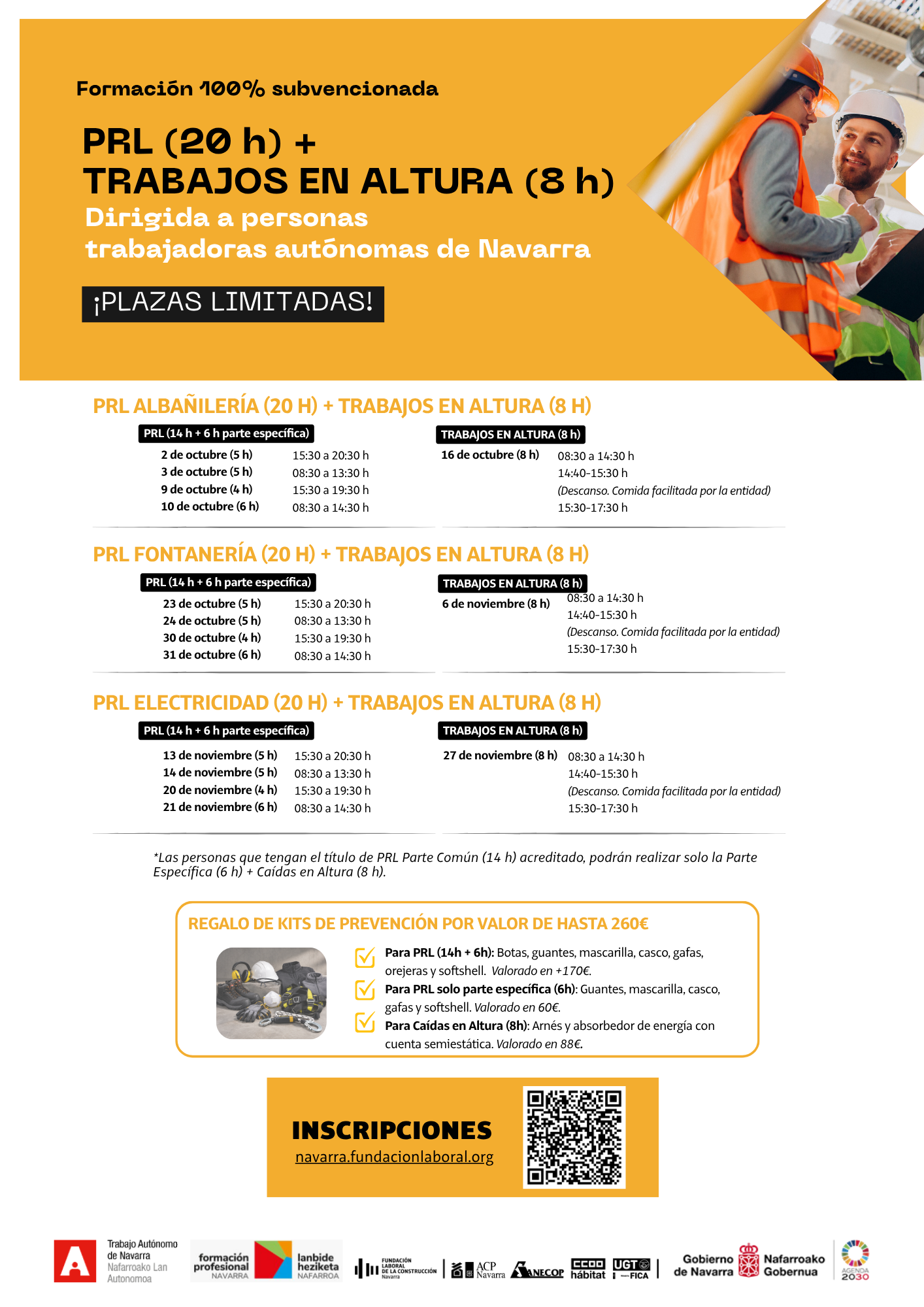 Formación en PREVENCIÓN de RIESGOS LABORALES para personas autónomas Formación en PREVENCIÓN de RIESGOS LABORALES para personas autónomas
