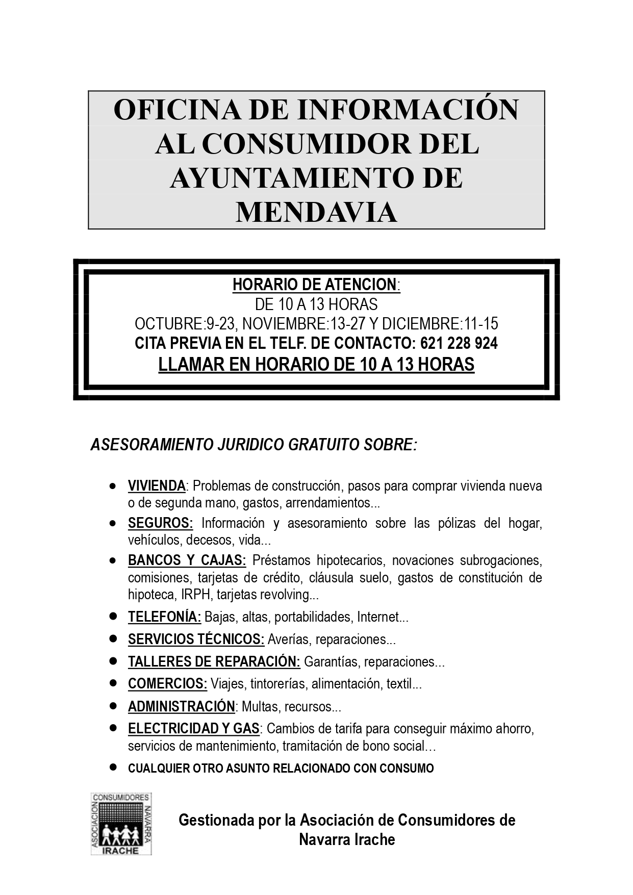 Atención de la Oficina de Información Ayuntamiento de Mendavia